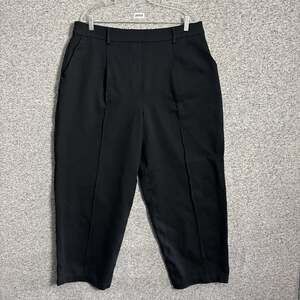 Spanx Women's Plus Size 1X Black Ponte Barrel Leg Pants Pull On Office Wear